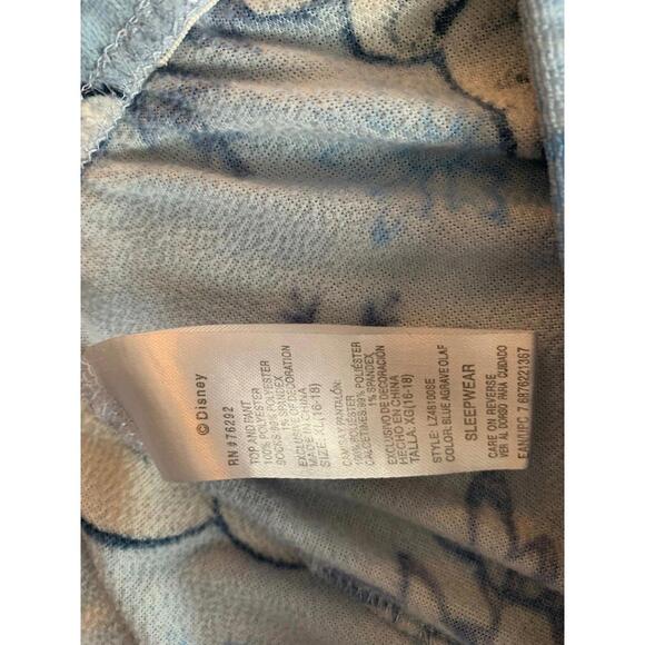 XL Light Blue, Dark Blue and White Olaf Snowflake Frozen Pajama Bottoms - Picture 3 of 9